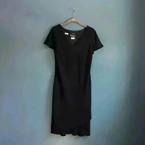 S.L. fashions black short sleeve dress women’s‎ size 12 vintage